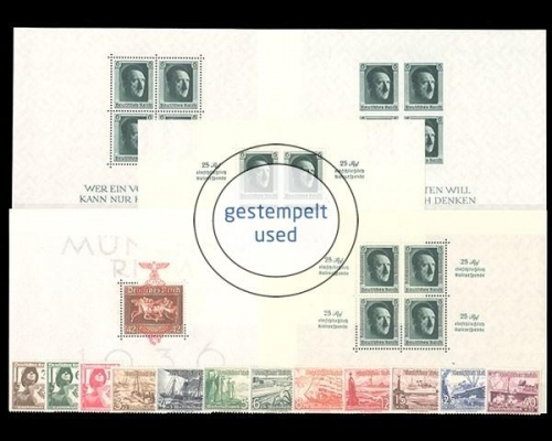 Deutsches Reich, MiNr. 643-659, Jahrgang 1937, gestempelt