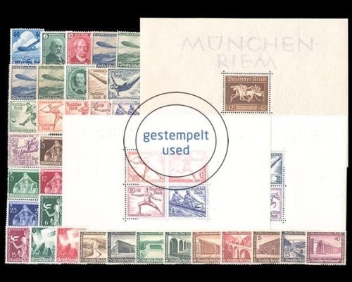 Deutsches Reich,, MiNr. 603-642, Jahrgang 1936, gestempelt