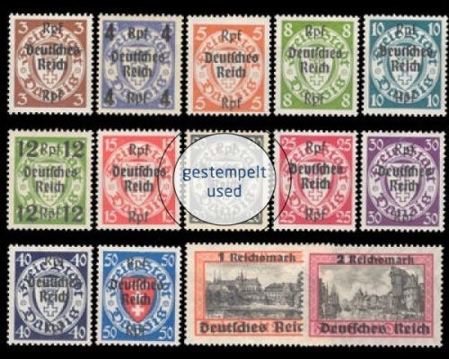 Deutsches Reich, Michel Nr. 716-729, gestempelt
