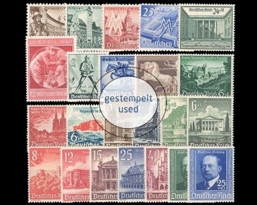 Deutsches Reich,, MiNr. 739-761, Jahrgang 1940, gestempelt
