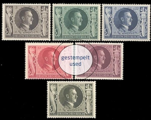 Deutsches Reich, Michel Nr. 844-849, gestempelt