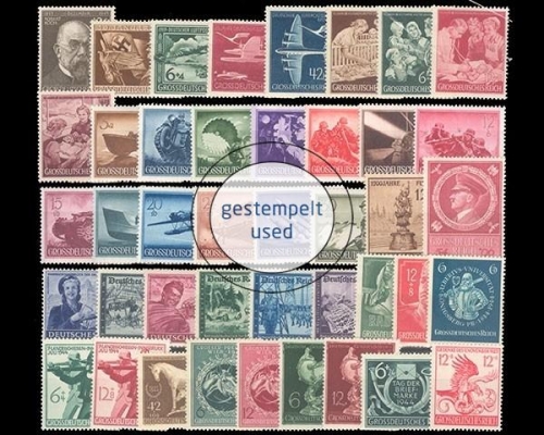Deutsches Reich, MiNr. 864-906, Jahrgang 1944, gestempelt