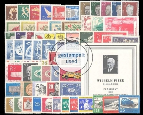 DDR, MiNr. 746-806, Jahrgang 1960, gestempelt