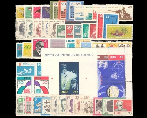 DDR, MiNr. 869-933, Jahrgang 1962, postfrisch