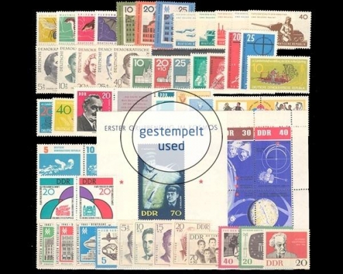 DDR, MiNr. 869-933, Jahrgang 1962, gestempelt