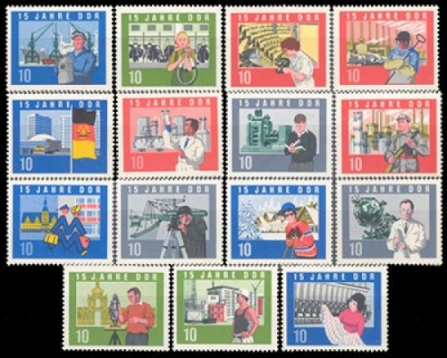 DDR, Michel Nr. 1059-1073 A, postfrisch