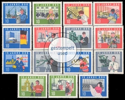 DDR, Michel Nr. 1059-1073 A, gestempelt