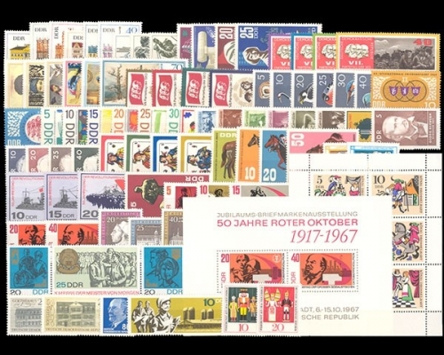 DDR, MiNr. 1245-1334, Jahrgang 1967, postfrisch