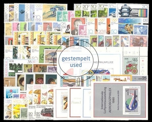 DDR, MiNr. 2478-2571, Jahrgang 1980, gestempelt