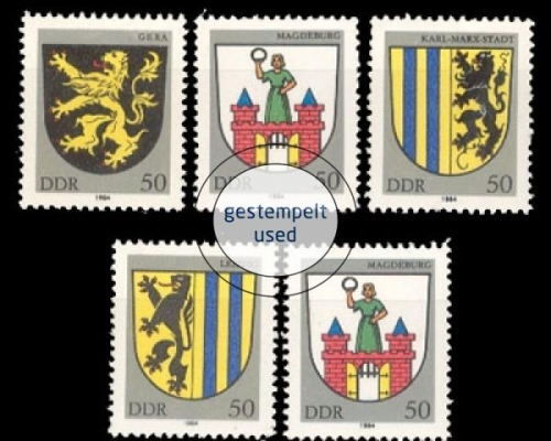 DDR, Michel Nr. 2857-2861, gestempelt