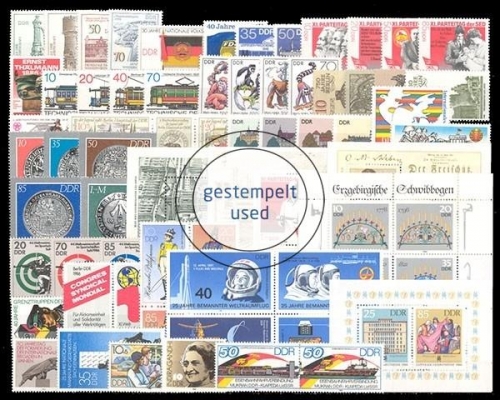 DDR, MiNr. 2993-3062, Jahrgang 1986, gestempelt
