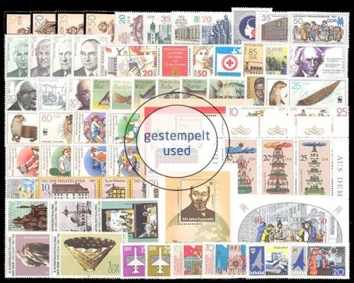 DDR, MiNr. 3063-3139, Jahrgang 1987, gestempelt
