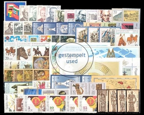 DDR, MiNr. 3221-3294, Jahrgang 1989, gestempelt