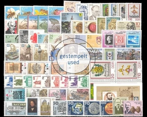 DDR, MiNr. 3295-3365, Jahrgang 1990, gestempelt