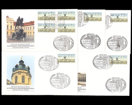Berlin Automatenmarken, MiNr. 1, 5-145 Pf., FDC