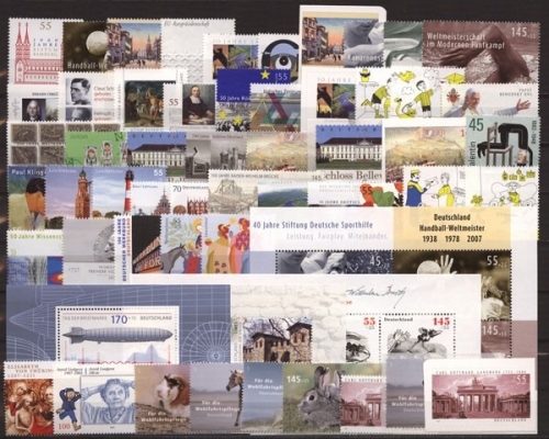 Deutschland (BRD), MiNr. 2578-2636, Jahrgang 2007, postfrisch