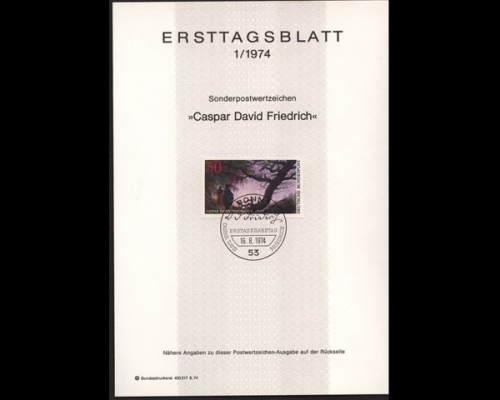 Deutschland (BRD) Ersttagsblätter, Jahrgang 1974, 1/1974