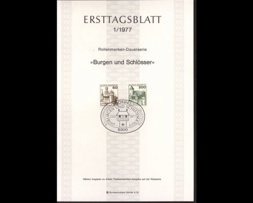 Deutschland (BRD) Ersttagsblätter, Jahrgang 1977, 1/1977 - 28/1977