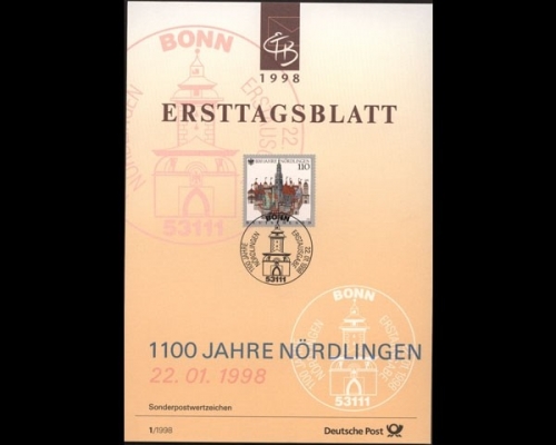 Deutschland (BRD) Ersttagsblätter, Jahrgang 1998, 1/1998 - 40/1998