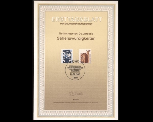 Deutschland (BRD) Ersttagsblätter, Jahrgang 1988, 1/1988 - 33/1988