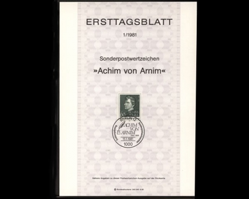 Berlin Ersttagsblätter, Jahrgang 1981, 1/1981 - 13/1981