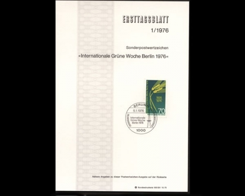 Berlin Ersttagsblätter, Jahrgang 1976, 1/1976 - 9/1976