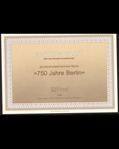 Berlin Ersttagsblätter, Jahrgang 1987, 1/1987 - 13/1987