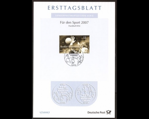 Deutschland (BRD) Ersttagsblätter, Jahrgang 2007, 1/2007 - S/2007