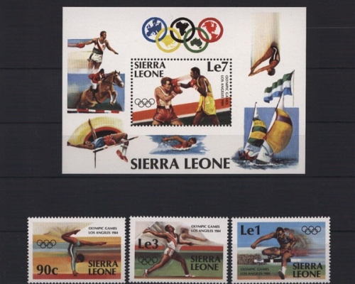 Sierra Leone, MiNr. 741-743 + Block 20, postfrisch