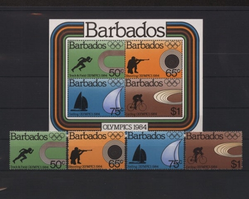 Barbados, MiNr. 600-603 + Block 17, postfrisch