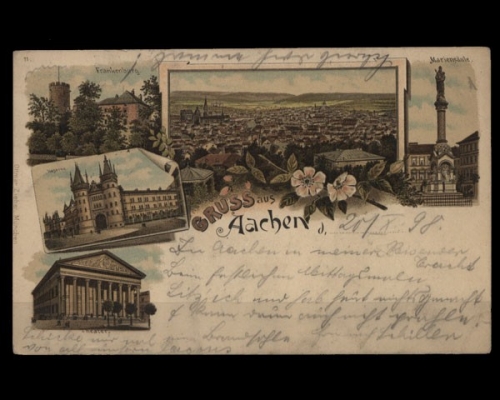 Aachen, Totalansicht, Frankenburg, Kaserne, Theater etc.