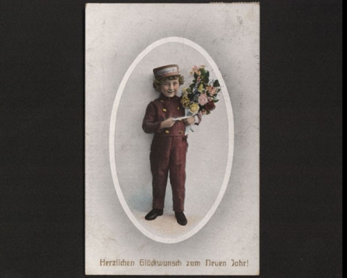 Herzlichen Glückwunsch zum Neuen Jahr, Page mit Blumenstrauß