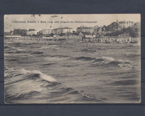 Bansin, Ostseebad, Blick nach d. Strande b. starkem Seegange