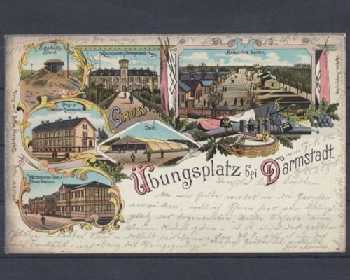 Darmstadt, Übungsplatz, Preussisches Stabsgebäude, Zelt ...