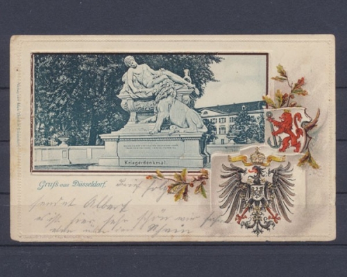 Düsseldorf, Kriegerdenkmal, Karte mit Wappen