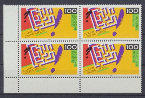 Deutschland (BRD), MiNr. 1453, Viererblock, Ecke links unten, postfrisch