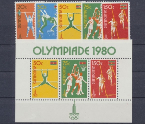 Surinam, MiNr. 905-909, Block 25, postfrisch