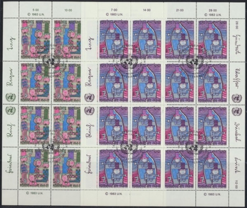 UNO Wien, MiNr. 36-37 KB, gestempelt
