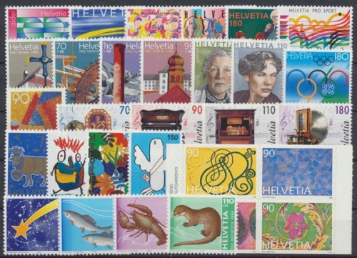 Schweiz, MiNr. 1571-1600, Jahrgang 1996, postfrisch