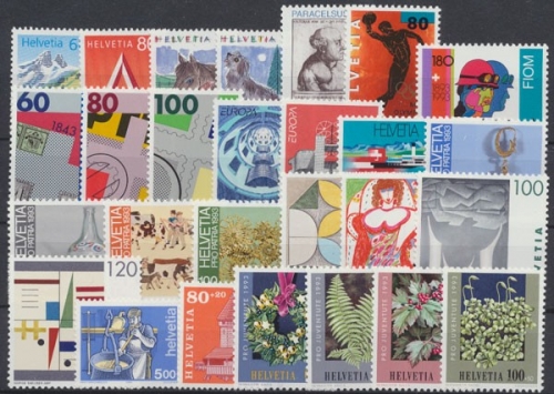 Schweiz, MiNr. 1489-1515, Jahrgang 1993, postfrisch