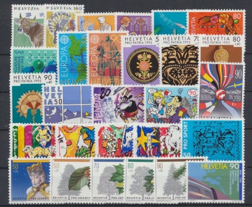 Schweiz, MiNr. 1461-1488, Jahrgang 1992, postfrisch