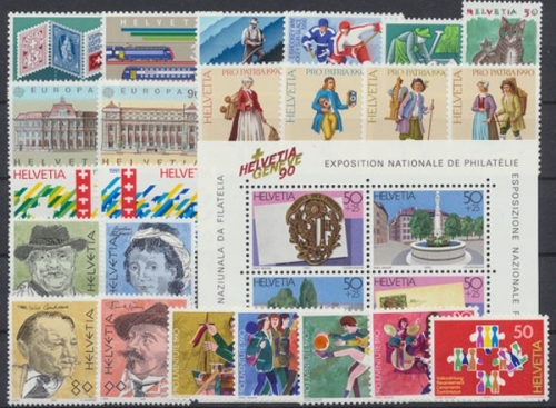 Schweiz, MiNr. 1409-1435, Jahrgang 1990, postfrisch