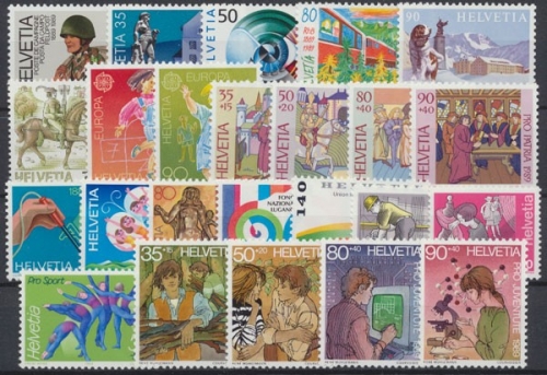 Schweiz, MiNr. 1385-1408, Jahrgang 1989, postfrisch
