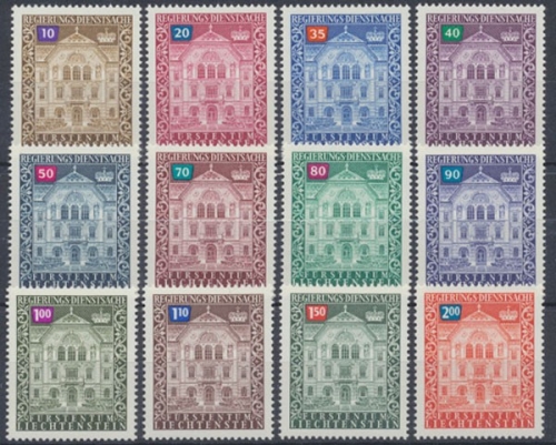 Liechtenstein Dienstmarken, MiNr. 57-68, postfrisch