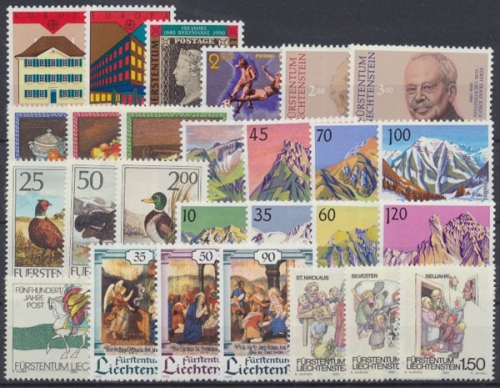 Liechtenstein, MiNr. 984-1010, Jahrgang 1990, postfrisch