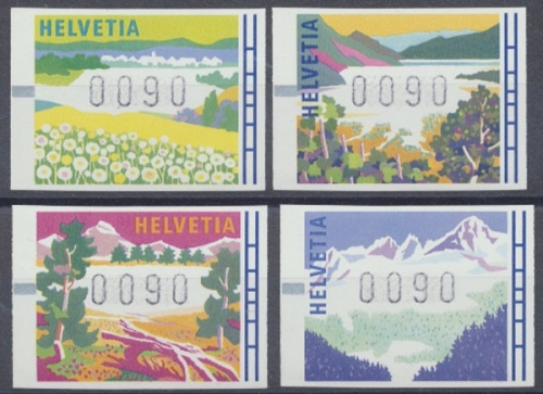 Schweiz Automatenmarken, MiNr. 7-10, postfrisch