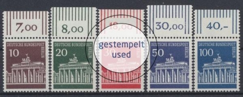 Berlin, Michel Nr. 286-290 OR, gestempelt (331162)