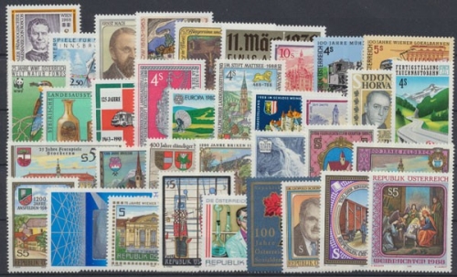 Österreich, MiNr. 1909-1943, Jahrgang 1988, postfrisch
