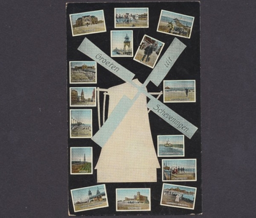 Groeten uit Scheveningen, Windmühle und 15 Ortsansichten