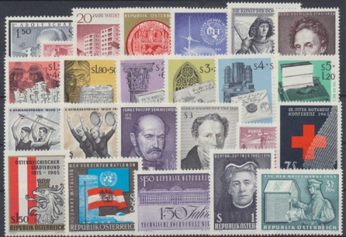Österreich, MiNr. 1177-1200, Jahrgang 1965, postfrisch